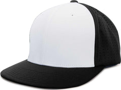 Pacific Headwear ES474 Perforated F3 Performance Flexfit Cap - White Black Black - White Black Black / 6 3/8’’ - 6 7/8’’