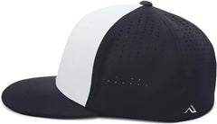 Pacific Headwear ES474 Perforated F3 Performance Flexfit Cap - White Navy Navy