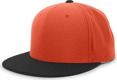 Pacific Headwear ES818 Air Jersey Performance Flexfit Cap - Orange Black - Orange Black / 6 3/8’’ - 6 7/8’’