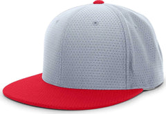 Pacific Headwear ES818 Air Jersey Performance Flexfit Cap - Silver Red - Light Gray Red / 6 3/8’’ - 6 7/8’’