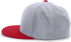 Pacific Headwear ES818 Air Jersey Performance Flexfit Cap - Silver Red