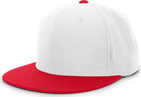Pacific Headwear ES818 Air Jersey Performance Flexfit Cap - White Red - White Red / 6 3/8’’ - 6 7/8’’