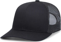 Pacific Headwear P113 Eco Trucker Snapback - Black - Black / 7’’ 7 7/8’’