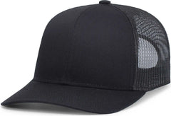 Pacific Headwear P113 Eco Trucker Snapback - Black - Black / 7’’ 7 7/8’’