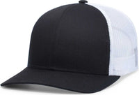 Pacific Headwear P113 Eco Trucker Snapback - Black White Black - Black White / 7’’ 7 7/8’’