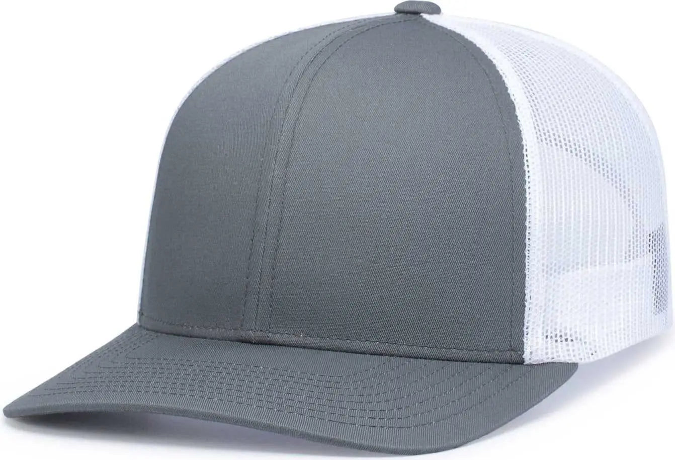 Pacific Headwear P113 Eco Trucker Snapback - Graphite White Graphite - Dark Gray White / 7’’ 7 7/8’’