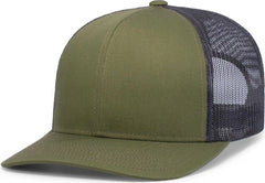 Pacific Headwear P113 Eco Trucker Snapback - Moss Lt Charcoal Moss - Olive Gray / 7’’ 7 7/8’’