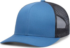 Pacific Headwear P113 Eco Trucker Snapback - Ocean Blue Lt Charcoal Ocean Blue - Blue Gray / 7’’ 7 7/8’’
