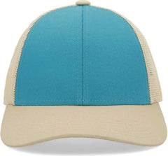 Pacific Headwear P114 Low-Pro Trucker Cap - Beige Teal Beige