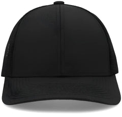 Pacific Headwear P114 Low-Pro Trucker Cap - Black