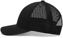 Pacific Headwear P114 Low-Pro Trucker Cap - Black