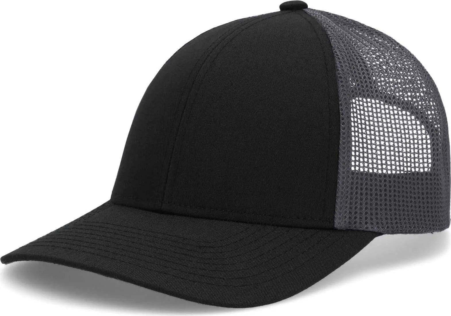 Pacific Headwear P114 Low-Pro Trucker Cap - Black Graphite Black - Black Graphite Black / 6 1/2’’ - 7’’