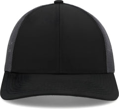 Pacific Headwear P114 Low-Pro Trucker Cap - Black Graphite Black