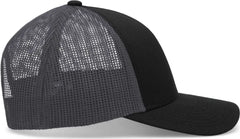 Pacific Headwear P114 Low-Pro Trucker Cap - Black Graphite Black