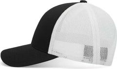 Pacific Headwear P114 Low-Pro Trucker Cap - Black White Black