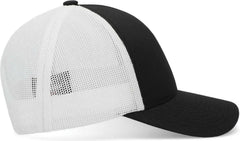 Pacific Headwear P114 Low-Pro Trucker Cap - Black White Black
