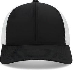 Pacific Headwear P114 Low-Pro Trucker Cap - Black White Black