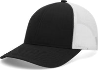 Pacific Headwear P114 Low-Pro Trucker Cap - Black White Black - Black White Black / 6 1/2’’ - 7’’