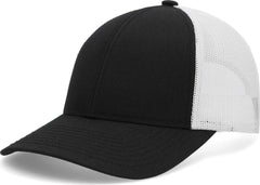 Pacific Headwear P114 Low-Pro Trucker Cap - Black White Black - Black White Black / 6 1/2’’ - 7’’