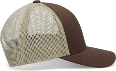 Pacific Headwear P114 Low-Pro Trucker Cap - Brown Khaki Brown