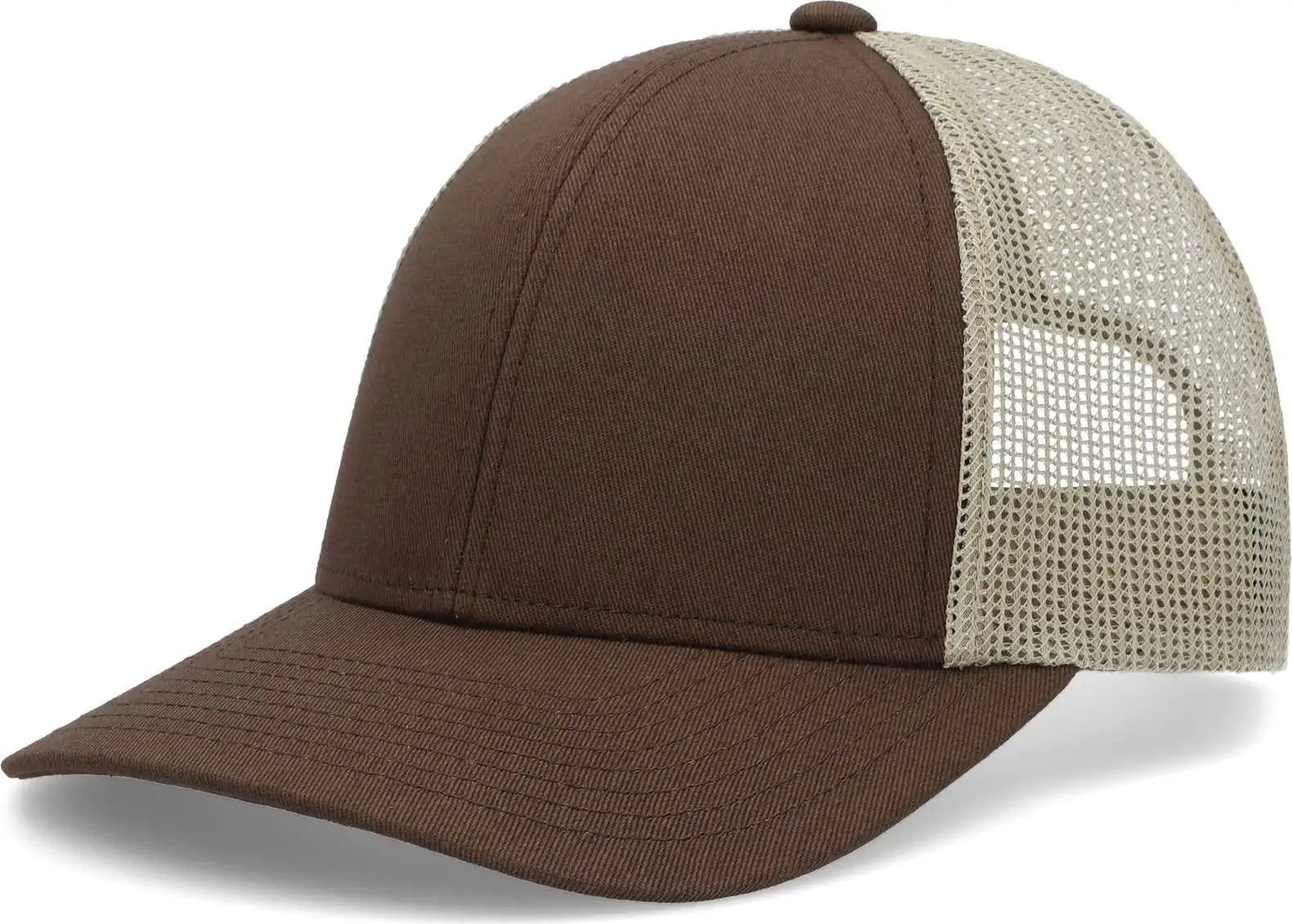 Pacific Headwear P114 Low-Pro Trucker Cap - Brown Khaki Brown - Brown Khaki Brown / 6 1/2’’ - 7’’