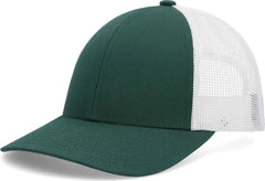 Pacific Headwear P114 Low-Pro Trucker Cap - Dark Green White Dark Green - Dark Green White Dark Green / 6 1/2’’ - 7’’