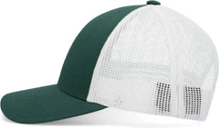 Pacific Headwear P114 Low-Pro Trucker Cap - Dark Green White Dark Green