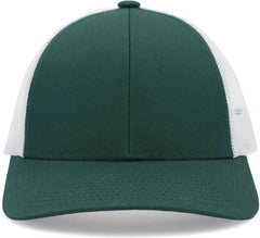 Pacific Headwear P114 Low-Pro Trucker Cap - Dark Green White Dark Green