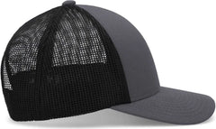 Pacific Headwear P114 Low-Pro Trucker Cap - Graphite Black Graphite