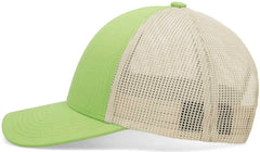 Pacific Headwear P114 Low-Pro Trucker Cap - Green Glow Beige Green Glow