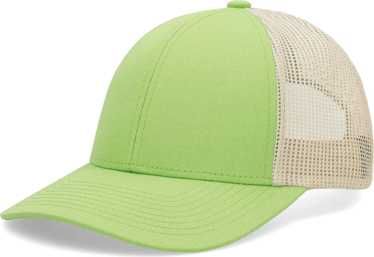 Pacific Headwear P114 Low-Pro Trucker Cap - Green Glow Beige Green Glow - Green Glow Beige Green Glow / 6 1/2’’ - 7’’