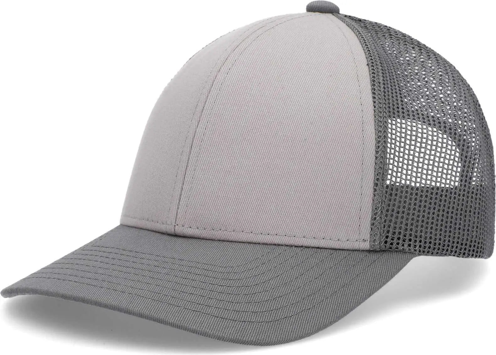 Pacific Headwear P114 Low-Pro Trucker Cap - Heather Gray Light Charcoal Light Charcoal - Heather Grey Light Light