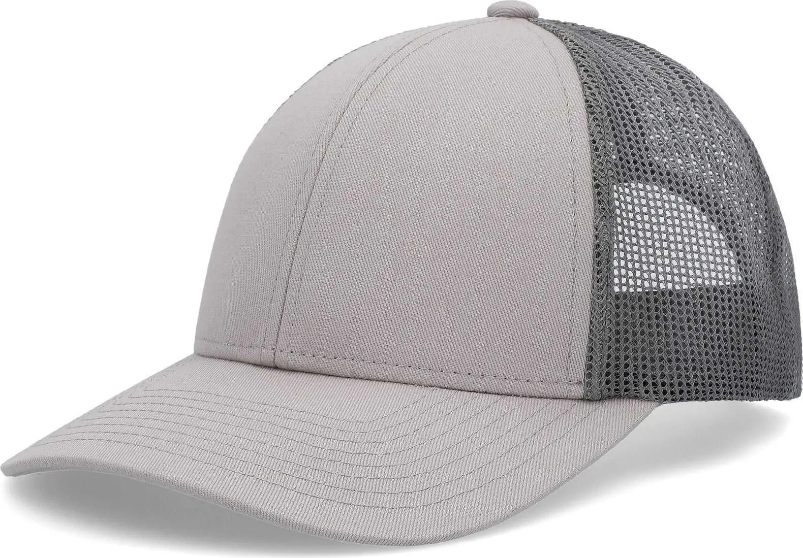 Pacific Headwear P114 Low-Pro Trucker Cap - Heather Grey Light Charcoal Heather Grey - Heather Grey Light Charcoal
