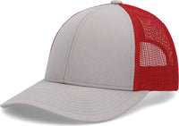Pacific Headwear P114 Low-Pro Trucker Cap - Heather Grey Red Heather Grey - Heather Grey Red Heather Grey / 6 1/2’’