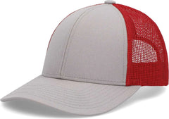 Pacific Headwear P114 Low-Pro Trucker Cap - Heather Grey Red Heather Grey - Heather Grey Red Heather Grey / 6 1/2’’