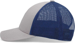 Pacific Headwear P114 Low-Pro Trucker Cap - Heather Grey Royal Heather Grey
