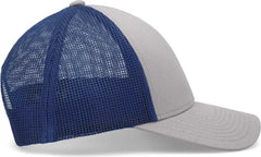 Pacific Headwear P114 Low-Pro Trucker Cap - Heather Grey Royal Heather Grey