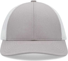 Pacific Headwear P114 Low-Pro Trucker Cap - Heather Grey White Heather Grey