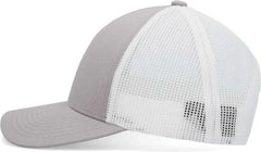 Pacific Headwear P114 Low-Pro Trucker Cap - Heather Grey White Heather Grey
