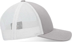 Pacific Headwear P114 Low-Pro Trucker Cap - Heather Grey White Heather Grey