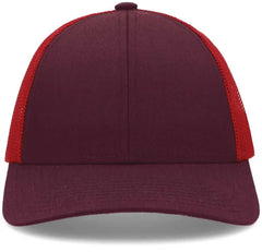 Pacific Headwear P114 Low-Pro Trucker Cap - Maroon Red Maroon