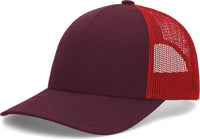 Pacific Headwear P114 Low-Pro Trucker Cap - Maroon Red Maroon - Maroon Red / 6 1/2’’ - 7’’