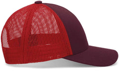 Pacific Headwear P114 Low-Pro Trucker Cap - Maroon Red Maroon
