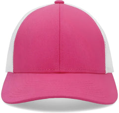 Pacific Headwear P114 Low-Pro Trucker Cap - Pink White Pink