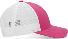 Pacific Headwear P114 Low-Pro Trucker Cap - Pink White Pink