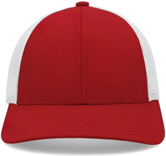 Pacific Headwear P114 Low-Pro Trucker Cap - Red White Red