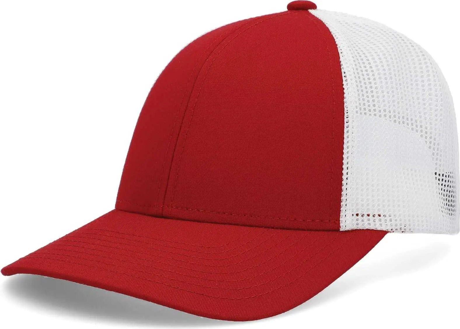 Pacific Headwear P114 Low-Pro Trucker Cap - Red White Red - Red White Red / 6 1/2’’ - 7’’