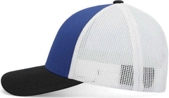 Pacific Headwear P114 Low-Pro Trucker Cap - Royal White Black