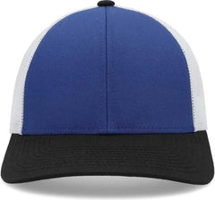 Pacific Headwear P114 Low-Pro Trucker Cap - Royal White Black