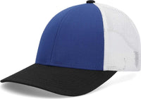 Pacific Headwear P114 Low-Pro Trucker Cap - Royal White Black - Royal White / 6 1/2’’ - 7’’